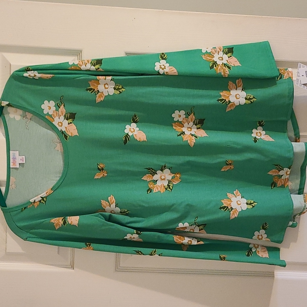 Long sleeve too green and pink floral